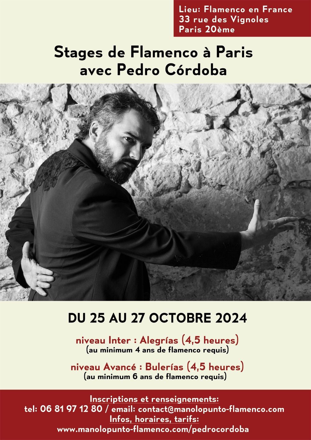 stage de Flamenco \u00e0 Paris avec Pedro C\u00f3rdoba