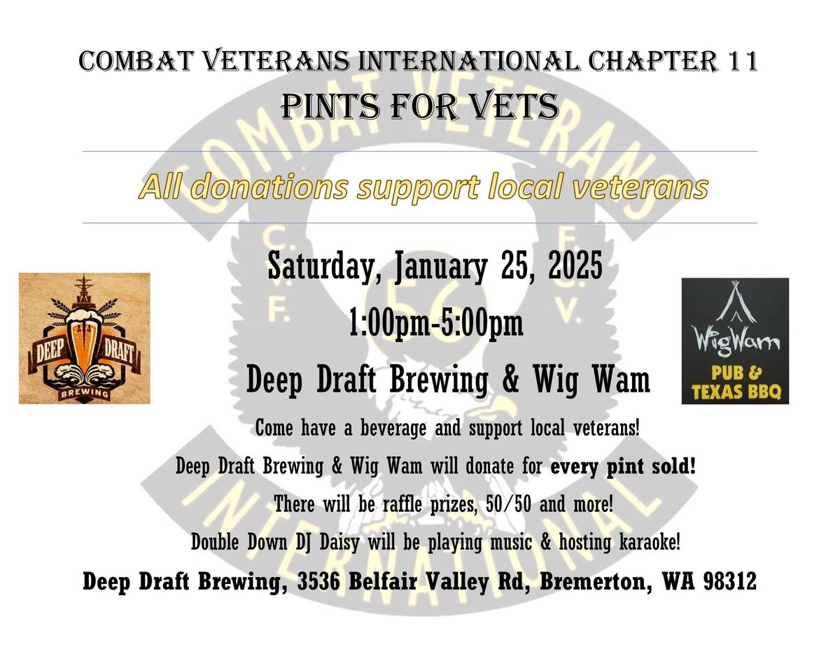 Pints for Vets @ Deep Draft Brewing & Wig Wam