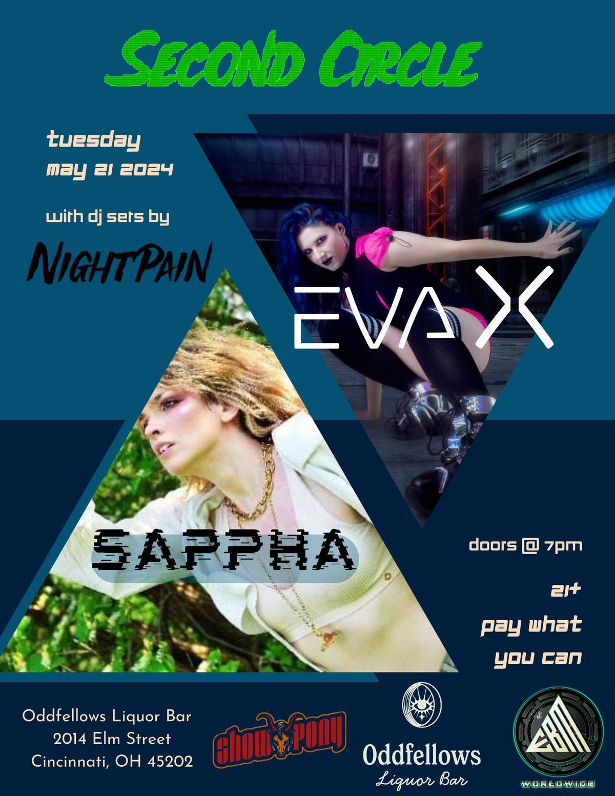 Eva X and Sappha Live with DJ Sets from Nightpain presented by Second Circle