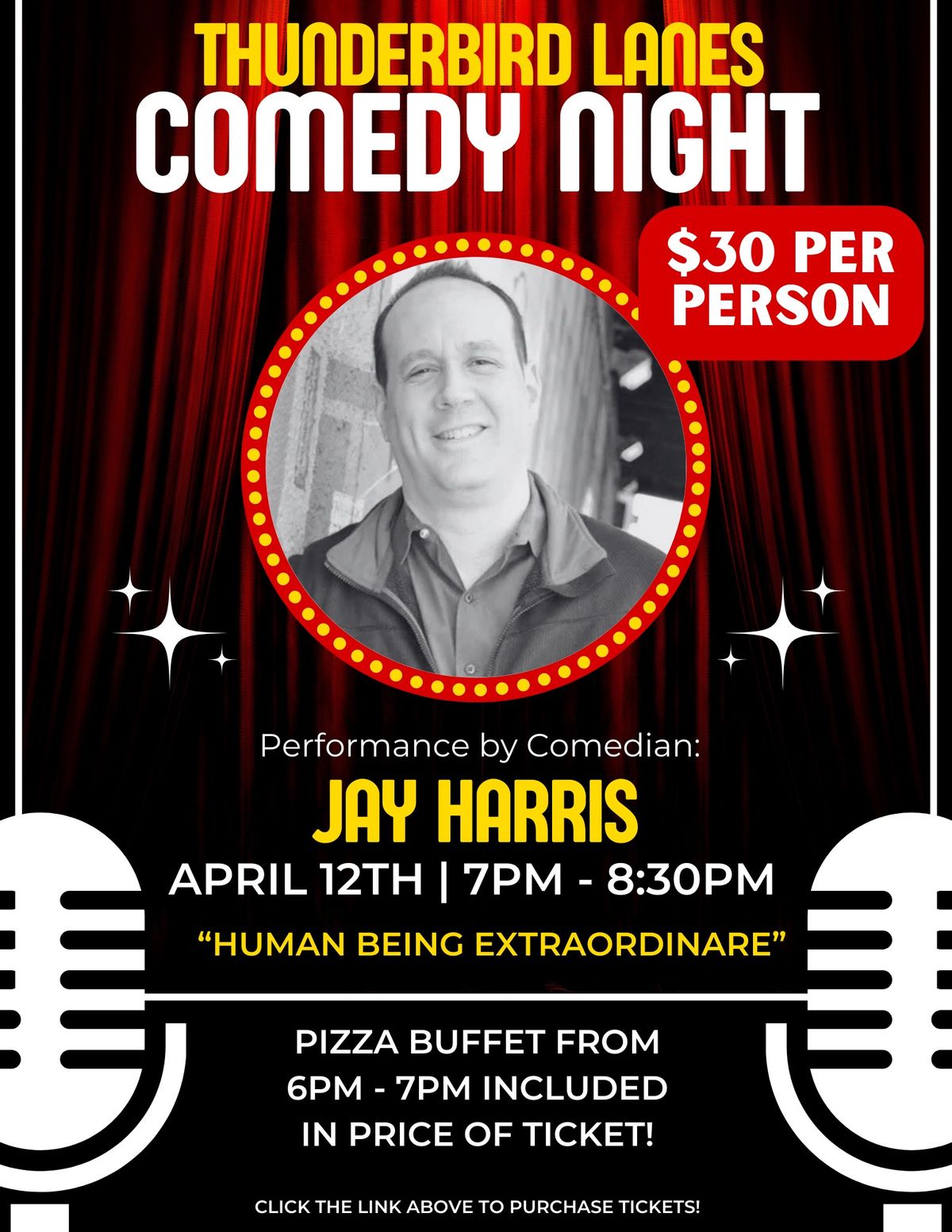 Comedy Show & Pizza Buffet at Thunderbird Lanes