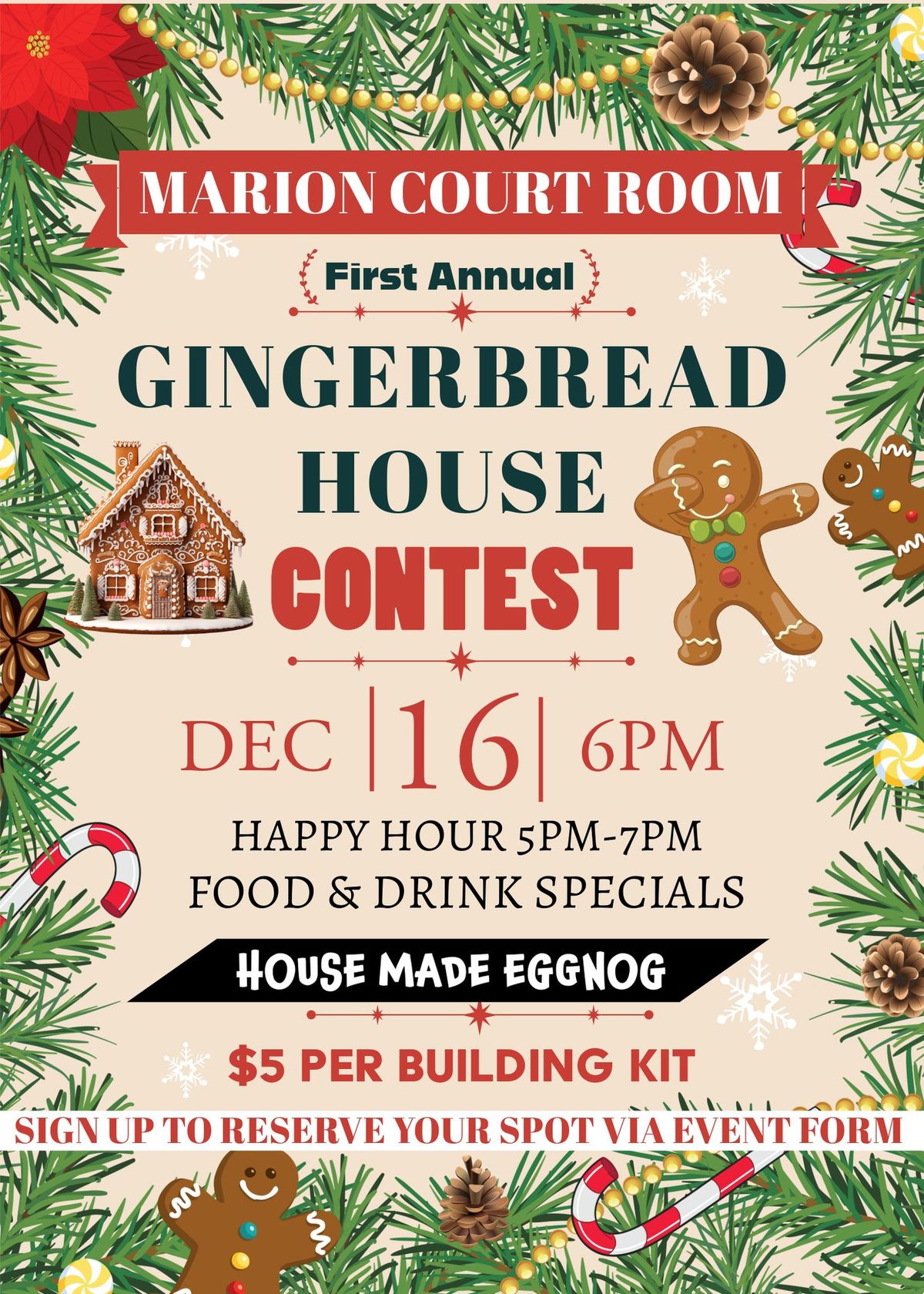 Gingerbread House Contest @ Marion Court Room 