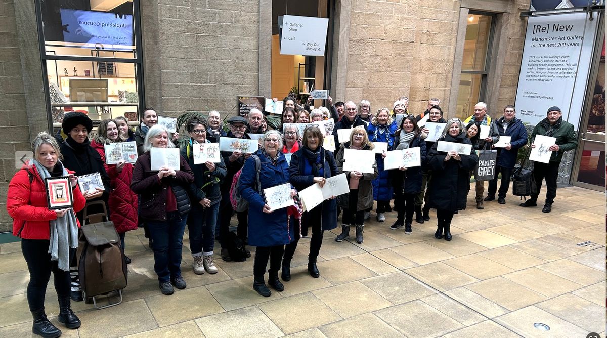 Urban Sketching at Manchester Art Gallery on 12th January 2025