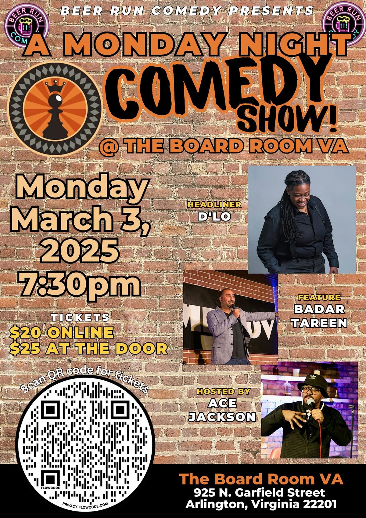 A Monday Night Comedy Show at The Board Room - Arlington, VA!!!