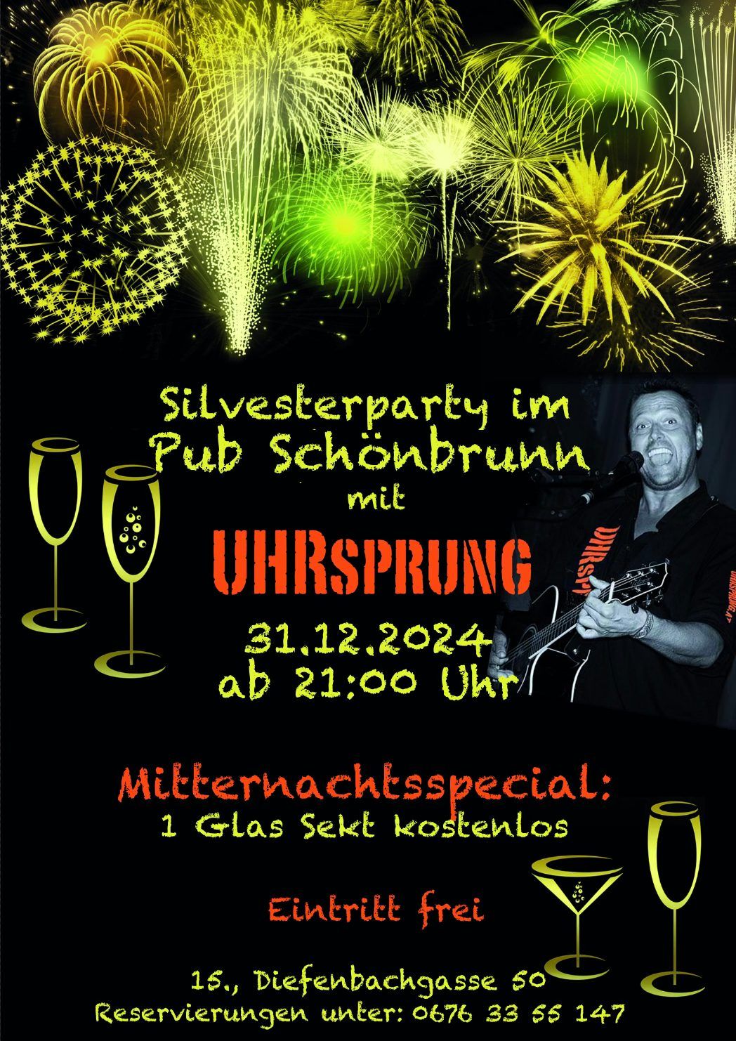 Silvesterparty mit UHRsprung im Pub Sch\u00f6nbrunn