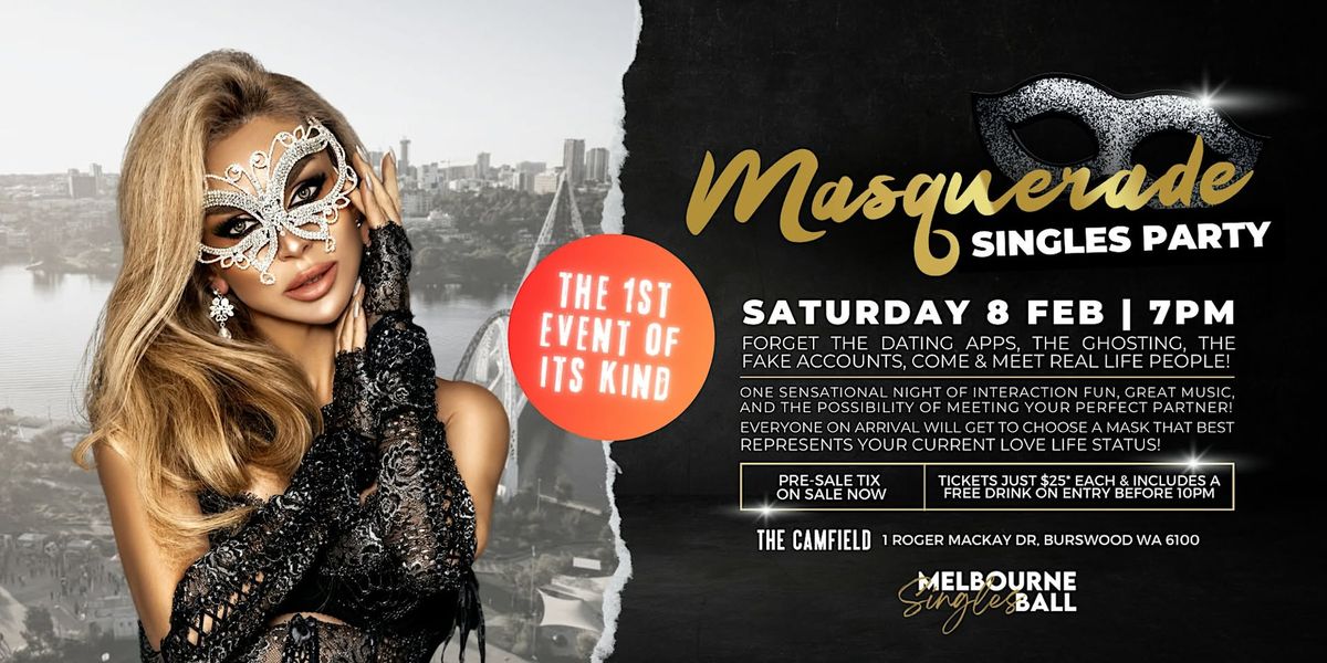 Masquerade Singles Party, Burswood WA!