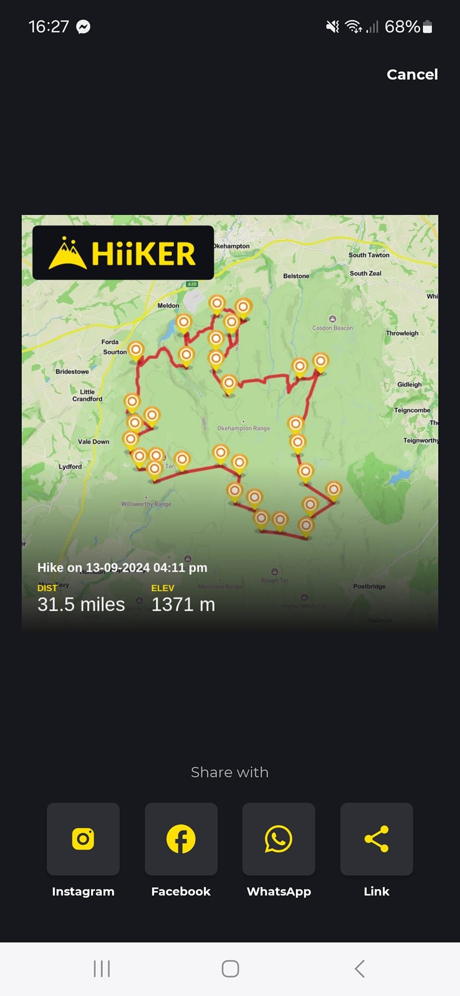 Dartmoor (high moors) loop.