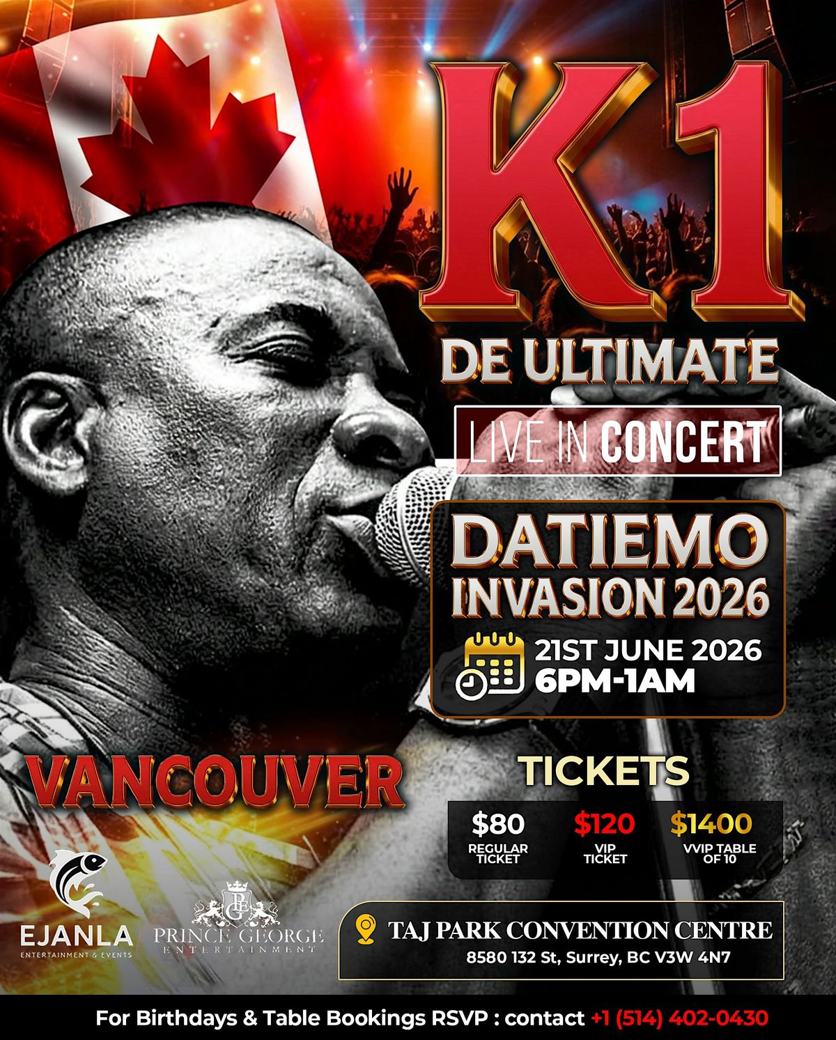 K1 the ultimate Live in Concert.. King Wasiu Ayinde First time in Vancouver
