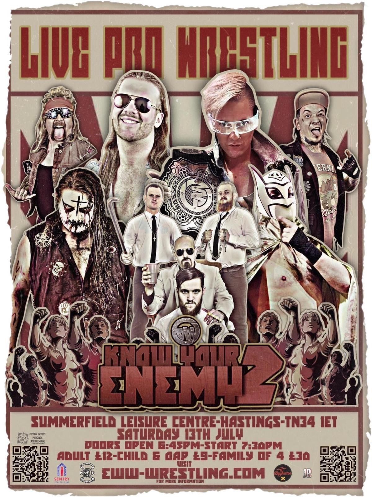 Live wrestling returns to HASTINGS 13\/07\/24 EWW presents: Know Your Enemy 2