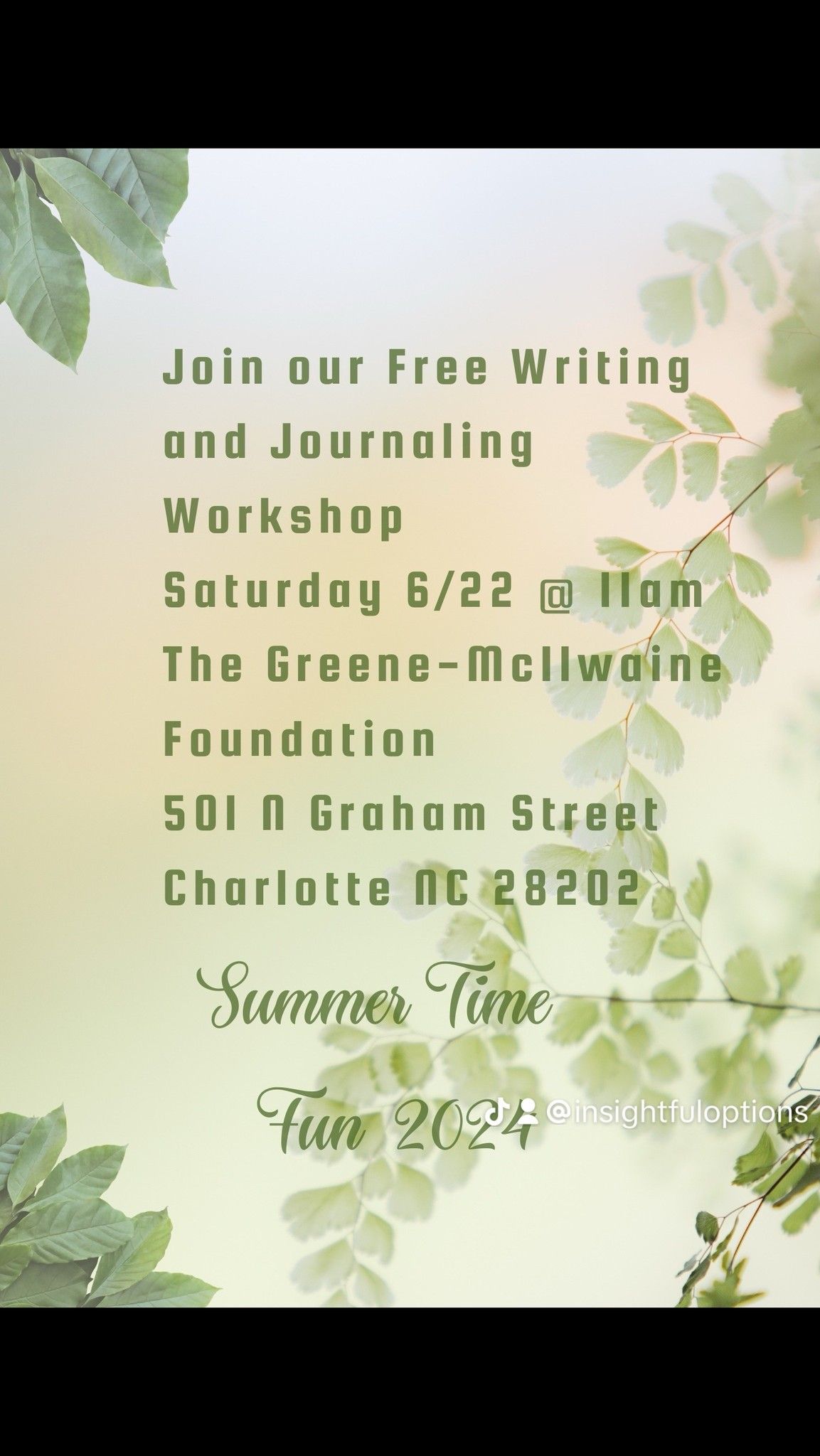Free Journal and Writing Workshop 