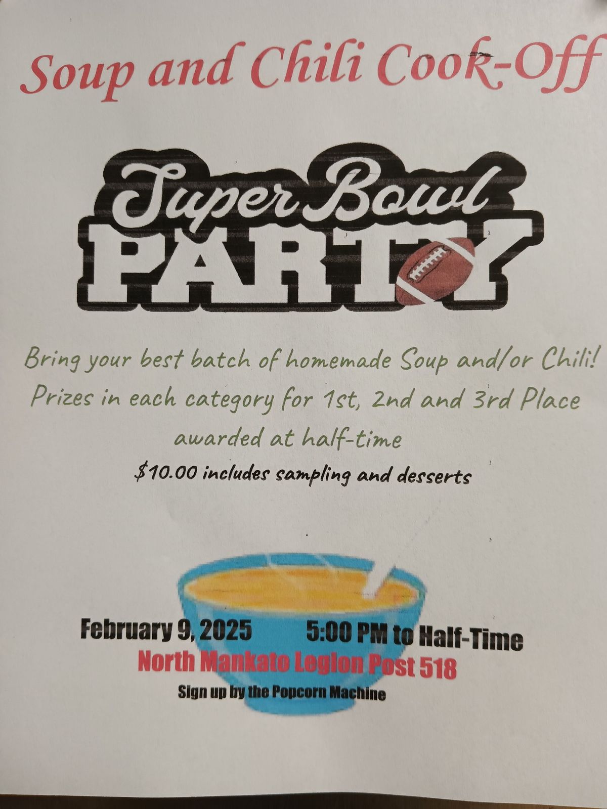 Soup and Chili Cook-Off Super Bowl Party