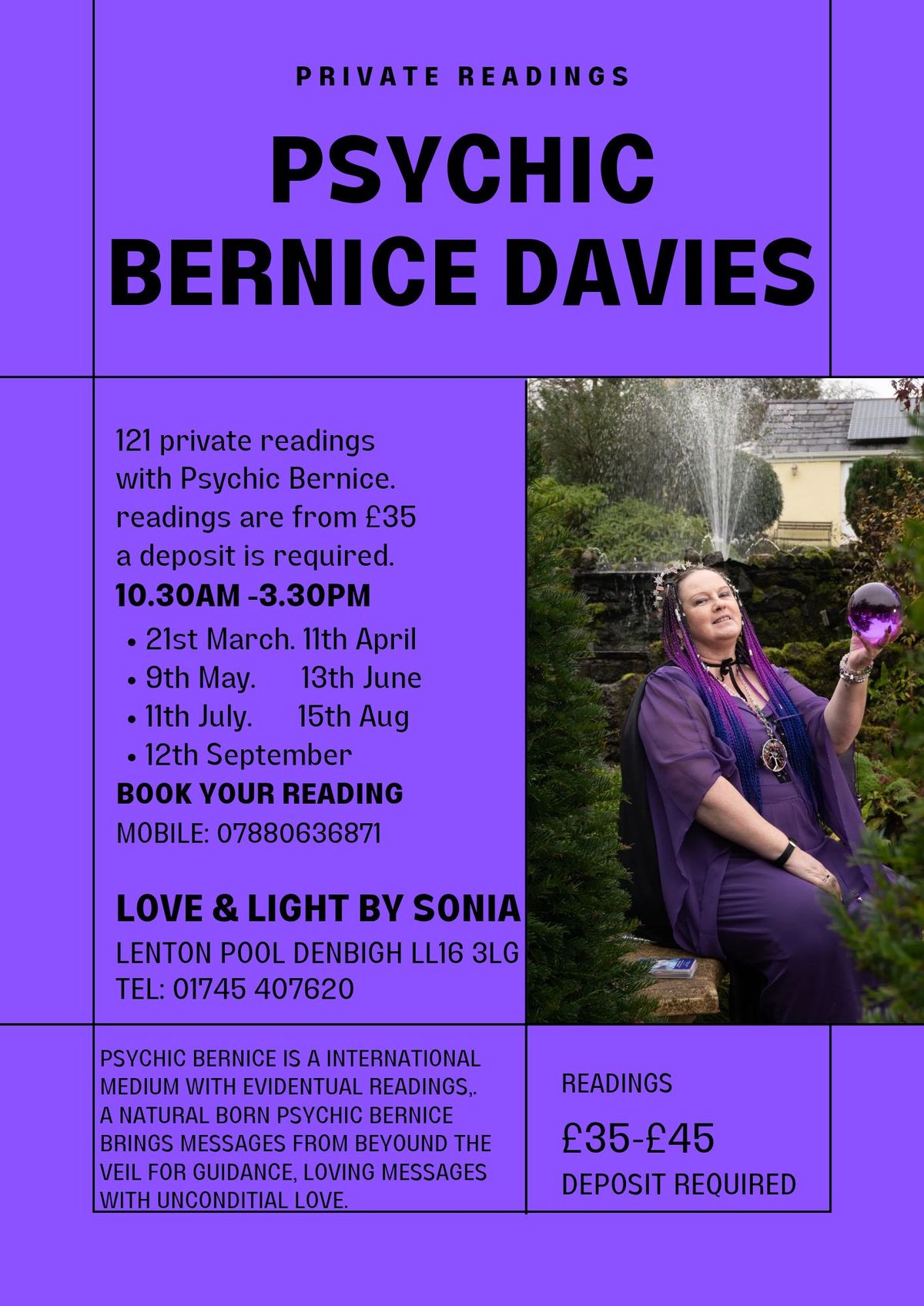 private readings with psychic Bernice 