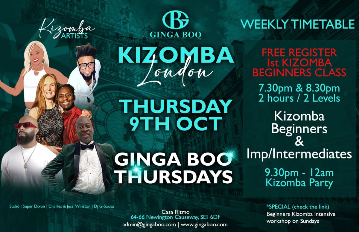 Kizomba classes &amp; Party weekly Thursdays 