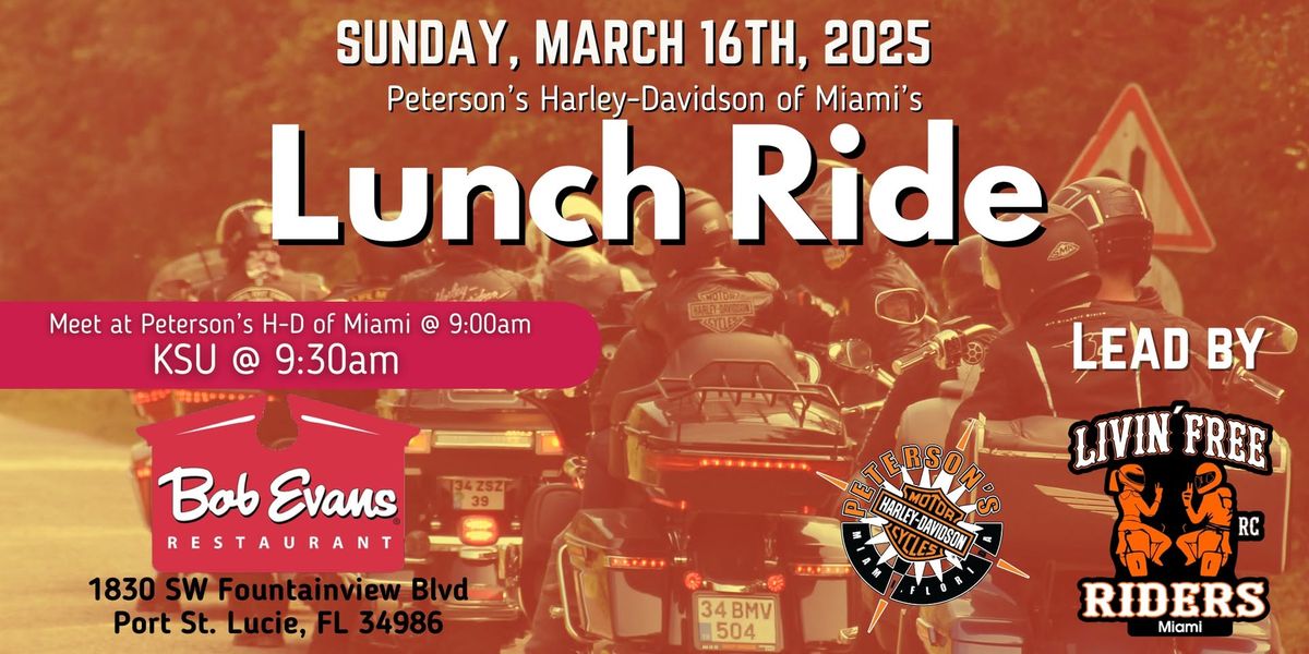 Peterson's Harley-Davidson of Miami Lunch Ride lead by Livin' Free Riders