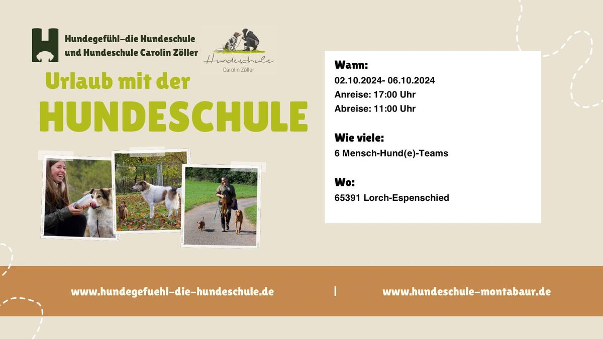 Urlaub mit der Hundeschule