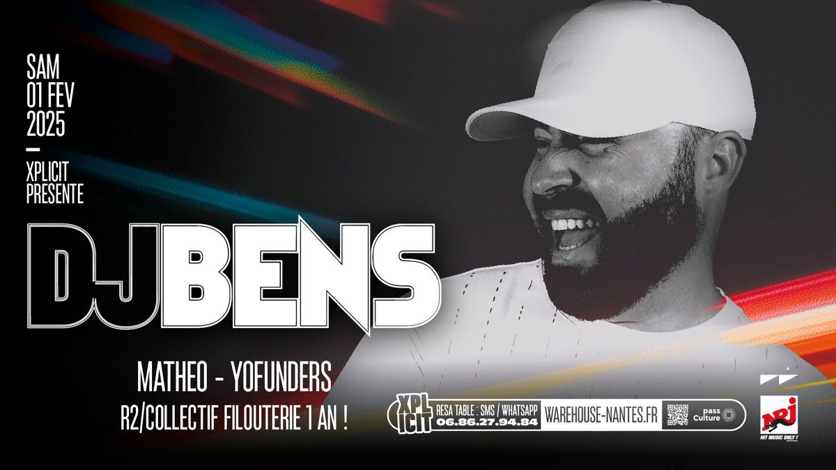 DJ BENS - Le N\u00b01 des DJ fran\u00e7ais URBAN MUSIC @Warehouse Nantes - 11\u20ac