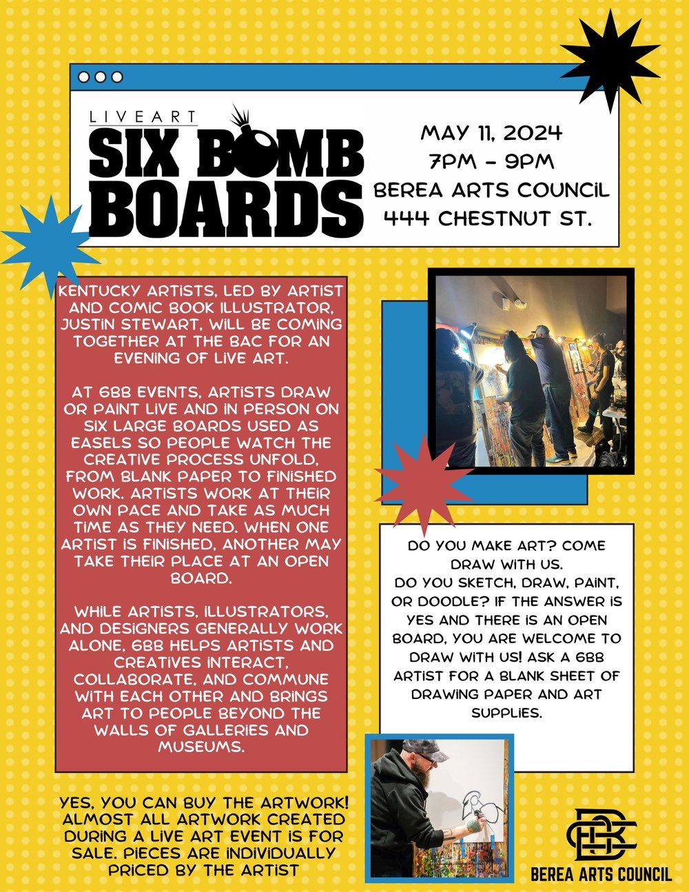 Live Art: Six Bombs Boards Art Session