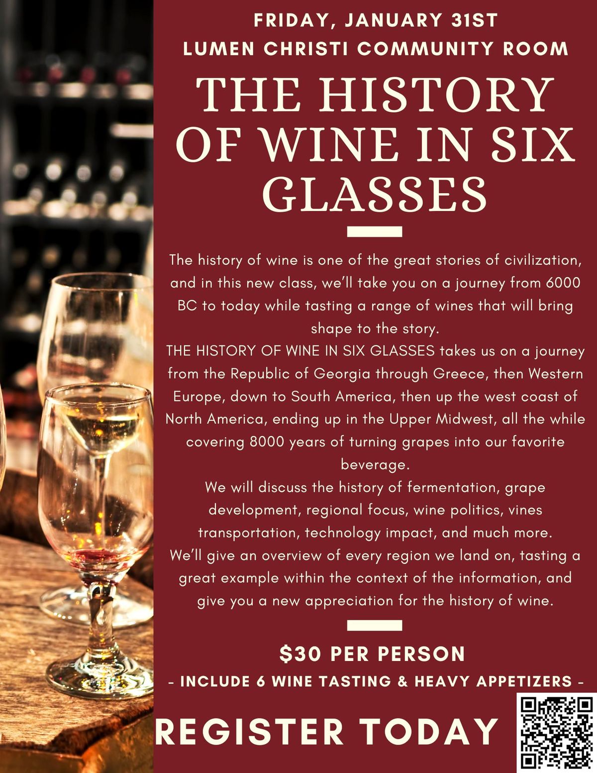 THE HISTORY OF WINE IN SIX GLASSES