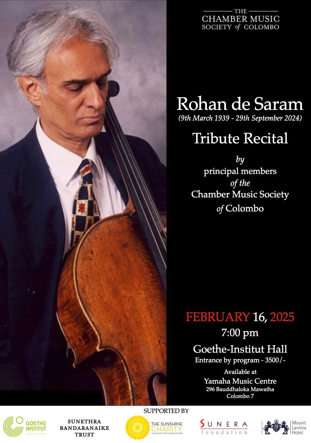 Rohan de Saram - Tribute Recital.