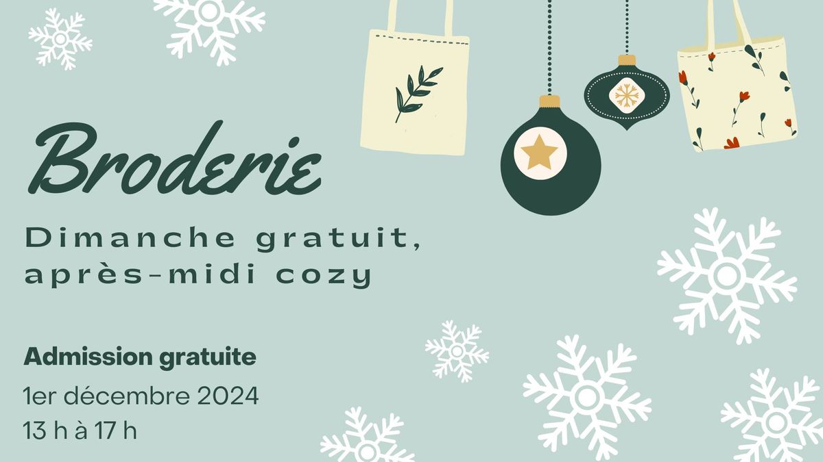 Dimanche gratuit, apr\u00e8s-midi cozy - Broderie !