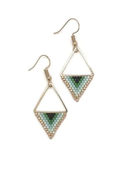 Geometric Frame Brick Stitch Earrings