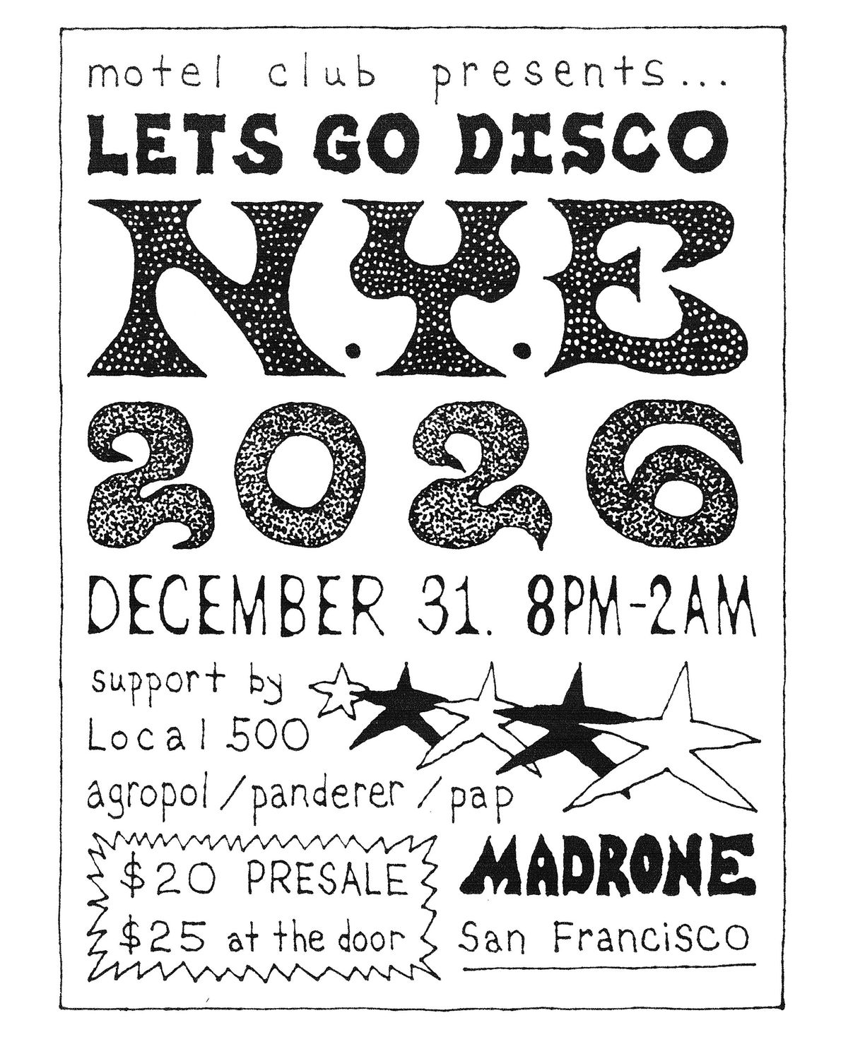 NEW YEAR\u2019S EVE 2026 Let\u2019s Go Disco @ MADRONE ART BAR in San Francisco