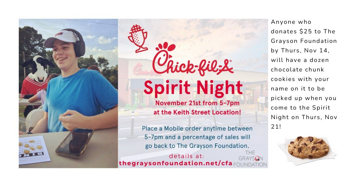 Mobile Order Spirit Night at Chick-fil-A Keith St Plus Cookie Packs!