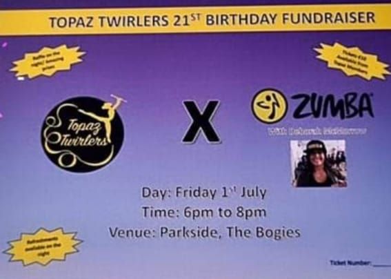 Topaz Twirlers zumba fundraiser