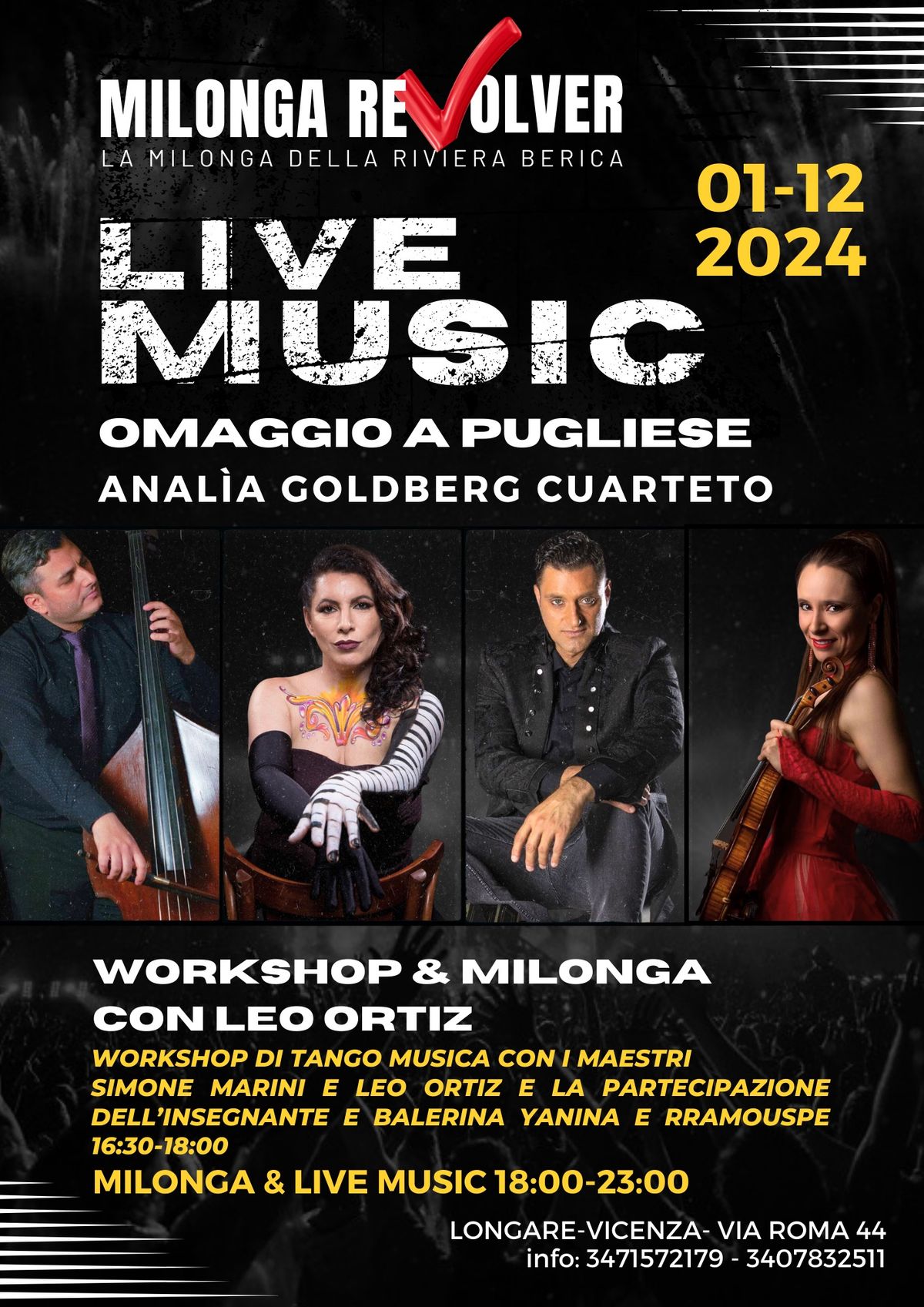 REVOLVER LIVE MUSIC & WORKSHOP ANALIA GOLDBERG CUARTETO \/ LEO ORTIZ YANINA ERRAMOUSPE SIMONE MARINI