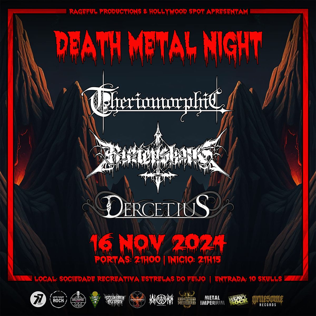 DEATH METAL NIGHT (Theriomorphic + Ruttenskalle + Dercetius)