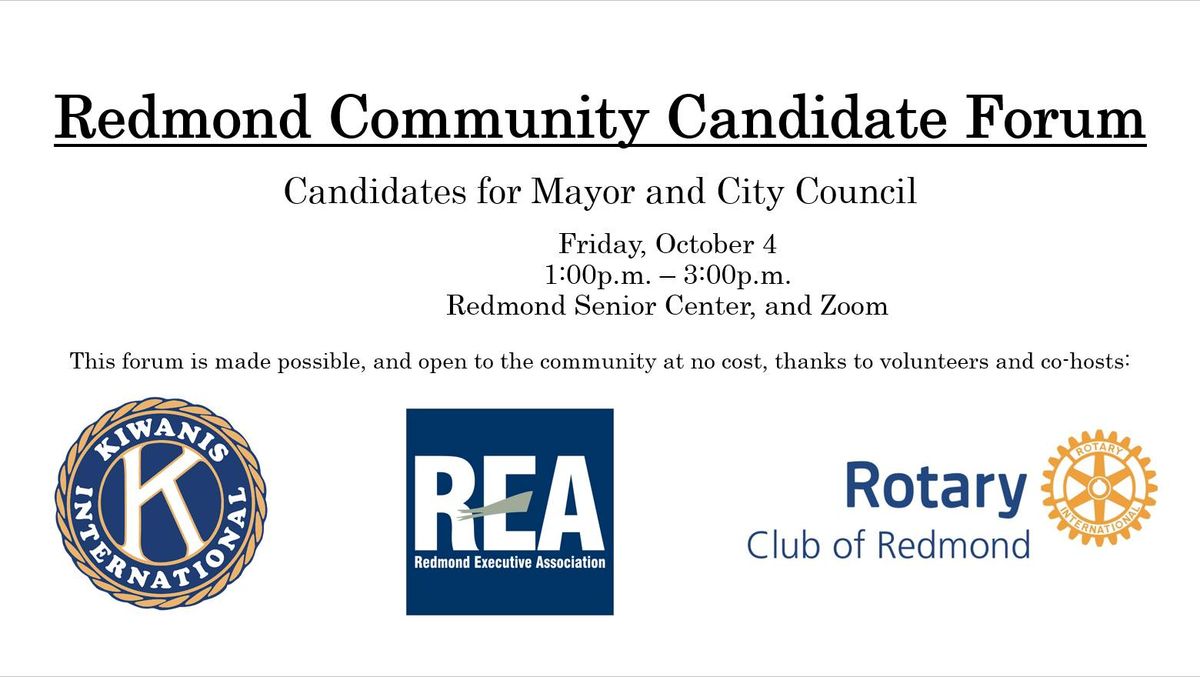 Redmond Mayor and City Council Candidate Forum