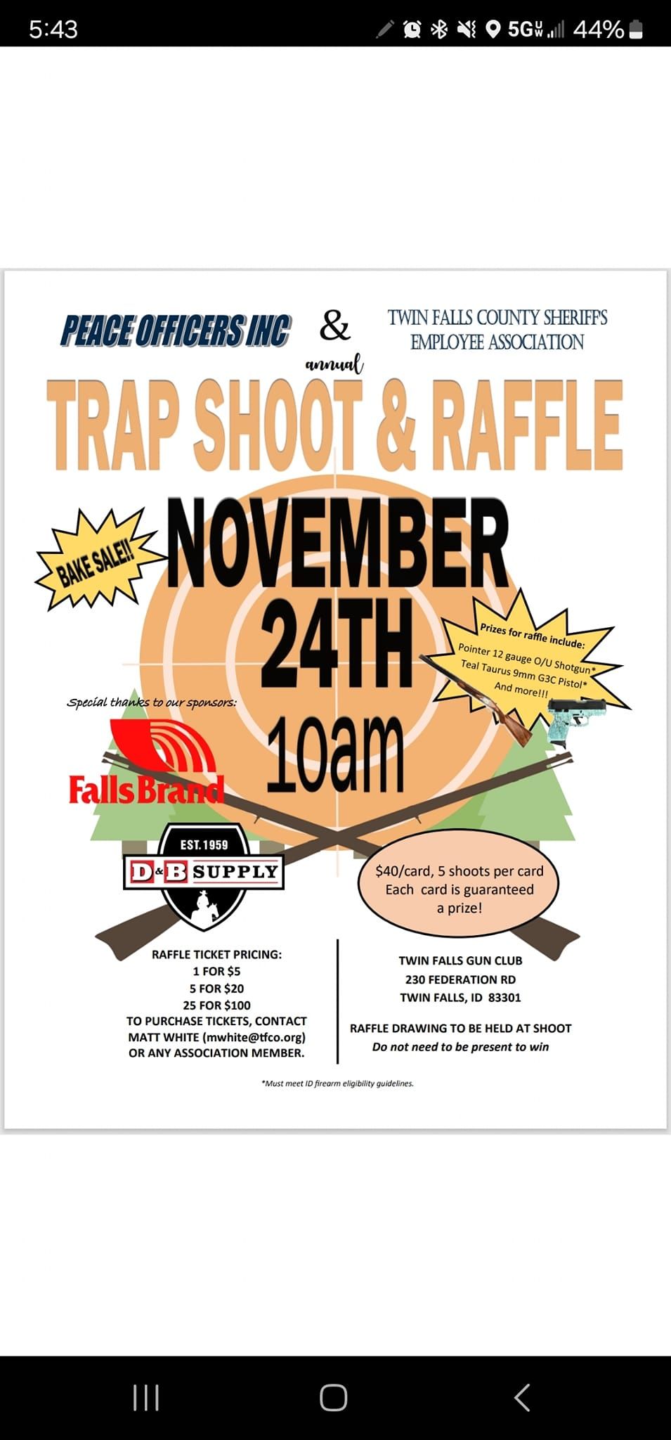 Annual Trap Shoot and Raffle