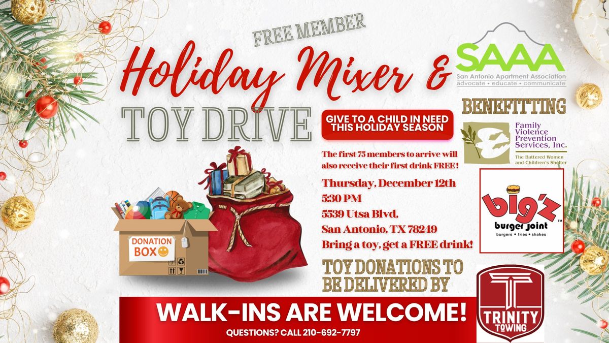 FREE Holiday Member Mixer & Toy Drive 2024