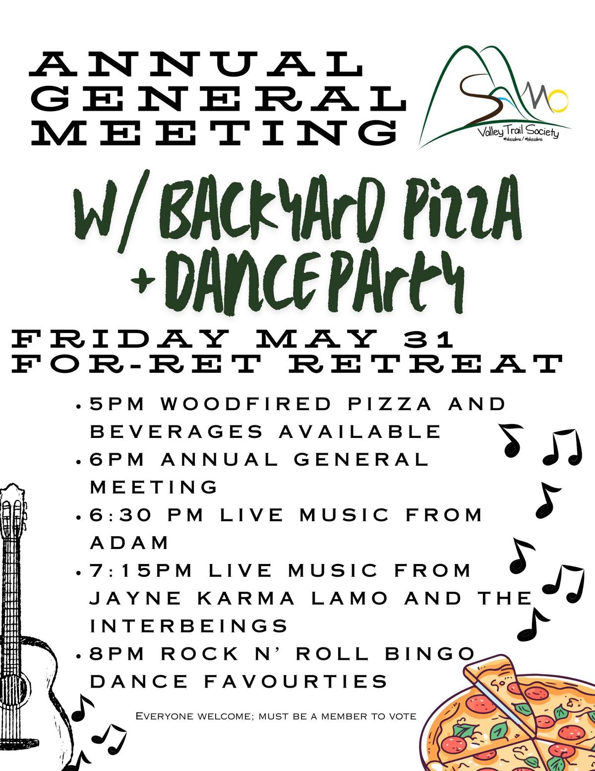 Annual General Meeting W\/ backyard Pizza + Dance party