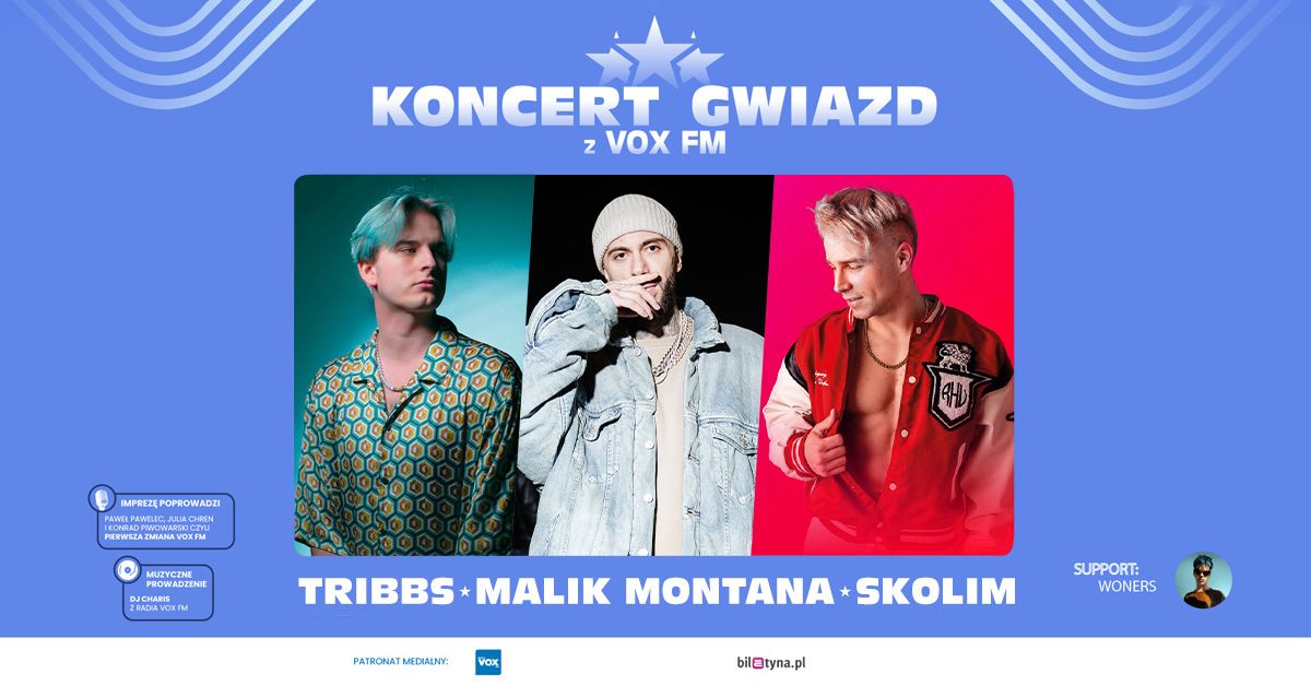 Ostr\u00f3w Wielkopolski: Skolim, Malik Montana, Tribbs - Koncert gwiazd z VOX FM