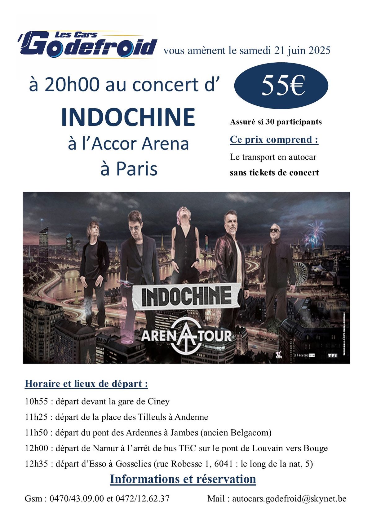 Concert Indochine : Accor Arena (Cars Godefroid)