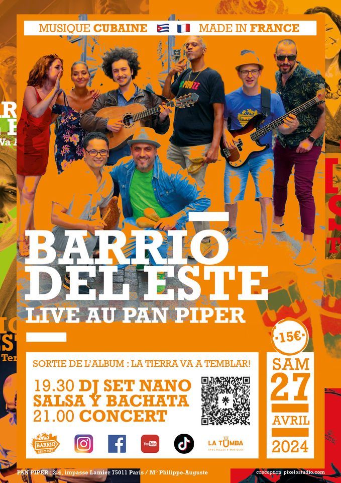 Barrio del este :  concert au Pan Piper le 27\/04\/2024