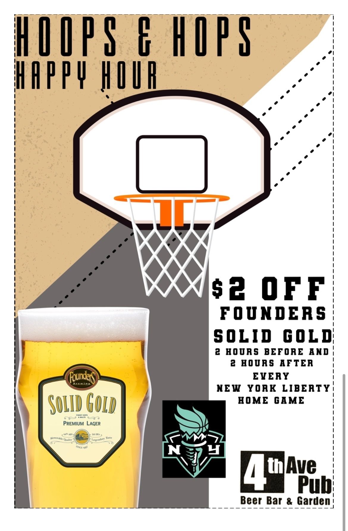 NY LIBERTY HOOPS & HOPS HAPPY HOUR WITH FOUNDERS