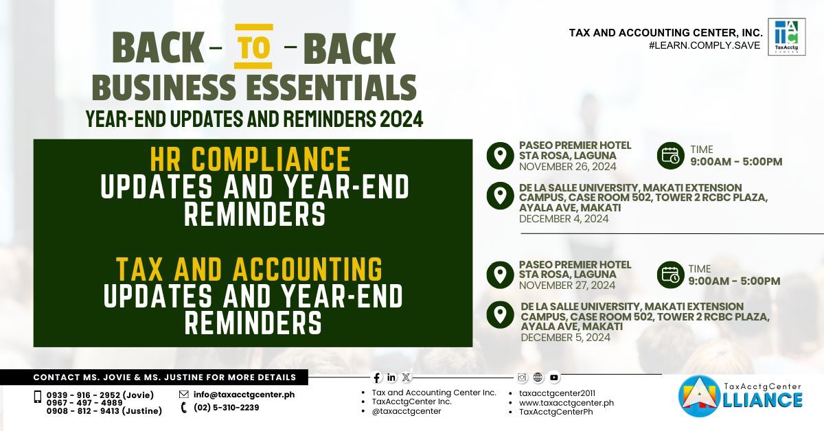 HR Compliance Updates and Year-End Reminders \/ Tax and Accounting Updates and Year-End Reminders