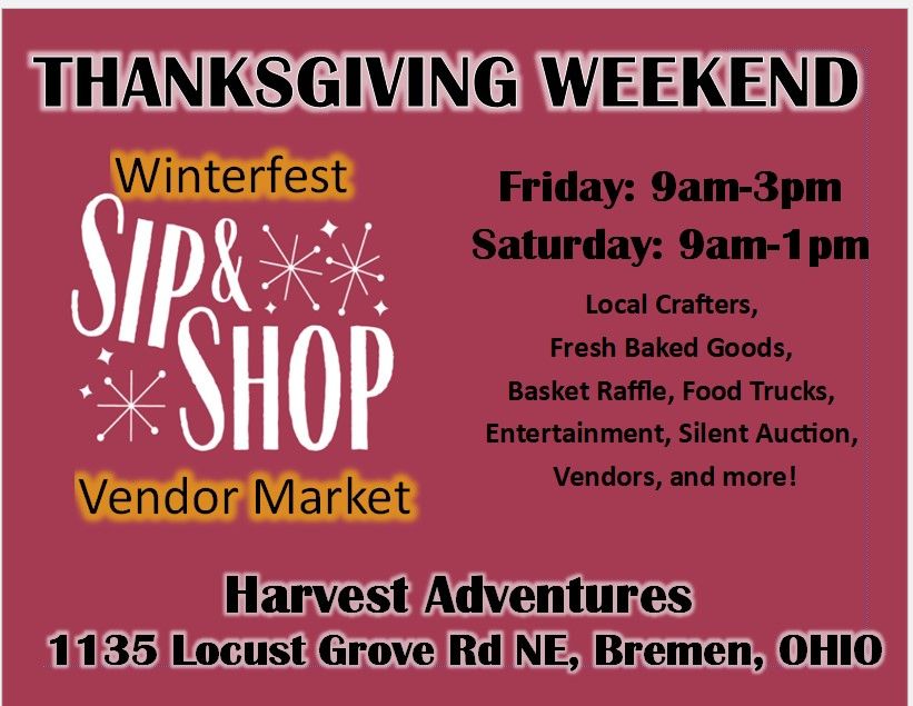 Winterfest Sip & Shop- Nov 29 & 30