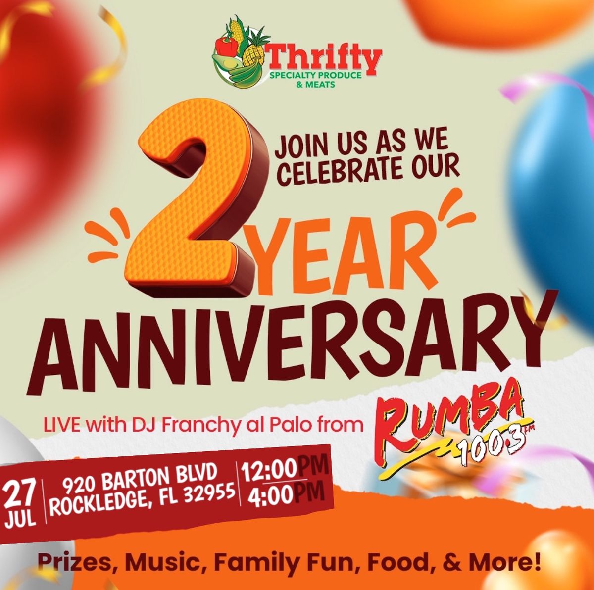 Rockledge Location 2nd Anniversary Party