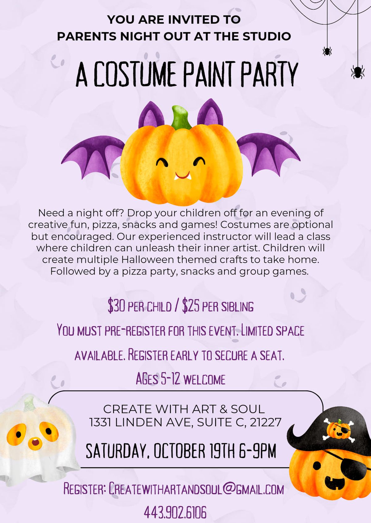 Parents Night Out- Halloween Costume Paint Party! 