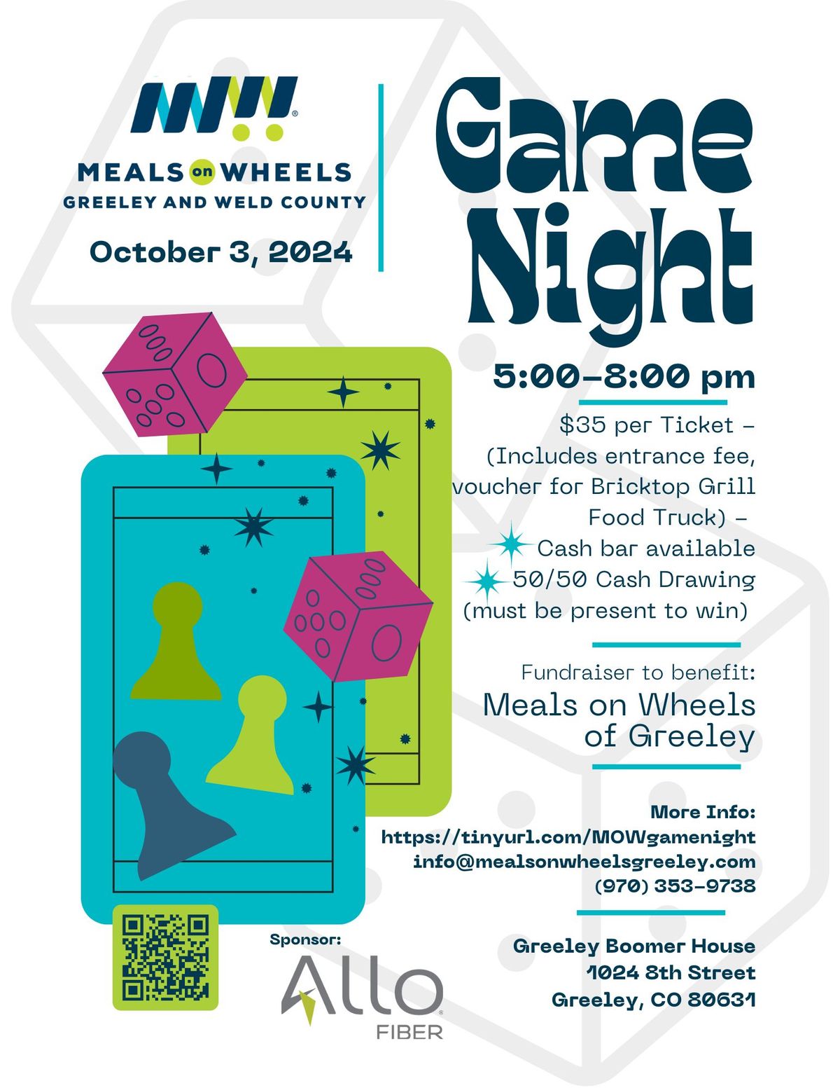 Game Night benefit for Meals on Wheels 