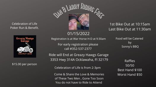 Benefit Ride For Dan & Larry