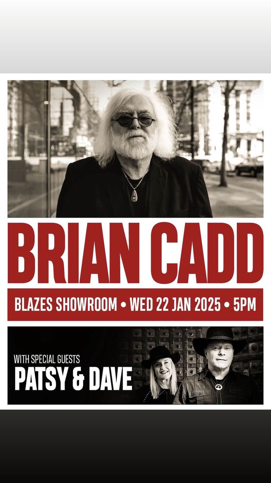 Brian Cadd with Special Guests Patsy and Dave 