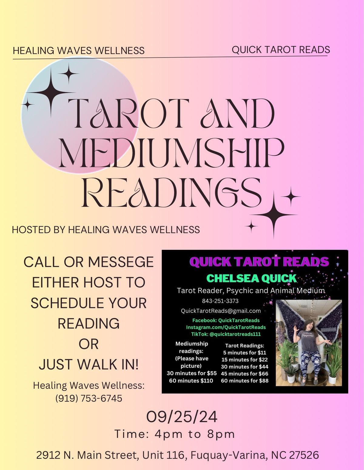 Tarot Pop Up! Readings at Healing Waves Wellness