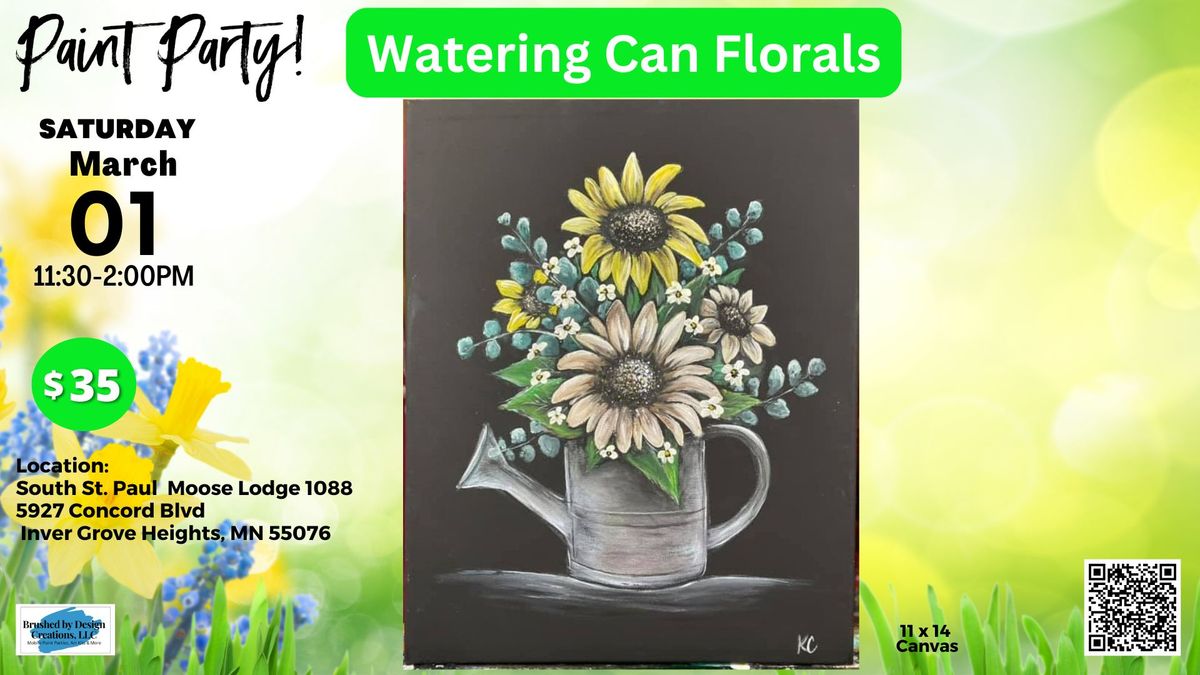 03\/01 Paint a Watering Can with Florals at South St. Paul Moose Lodge 1088, at 11:30 AM