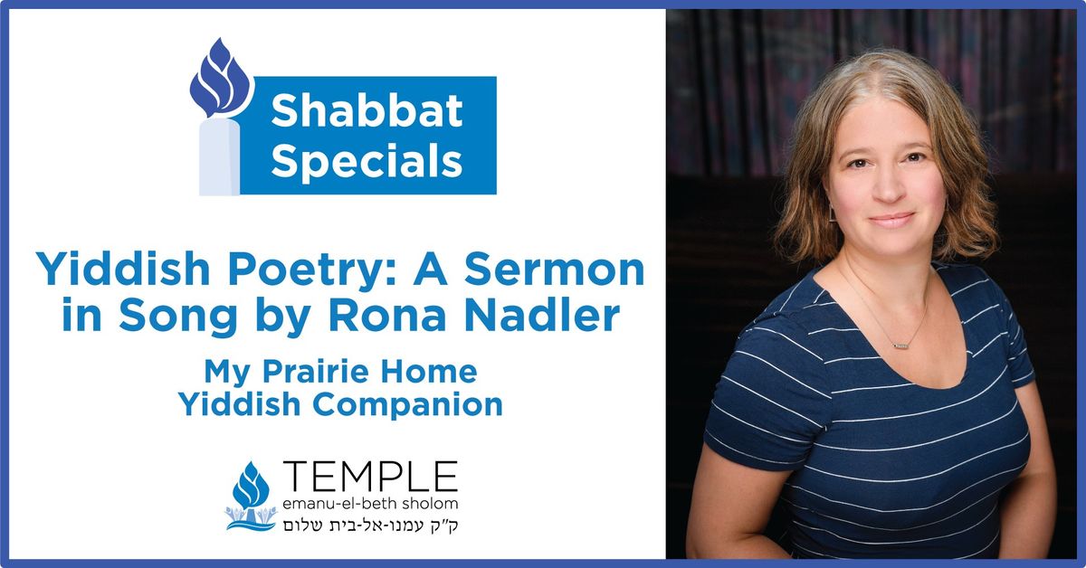 Shabbat Special: Yiddish Poetry, A Sermon in Song by Rona Nadler