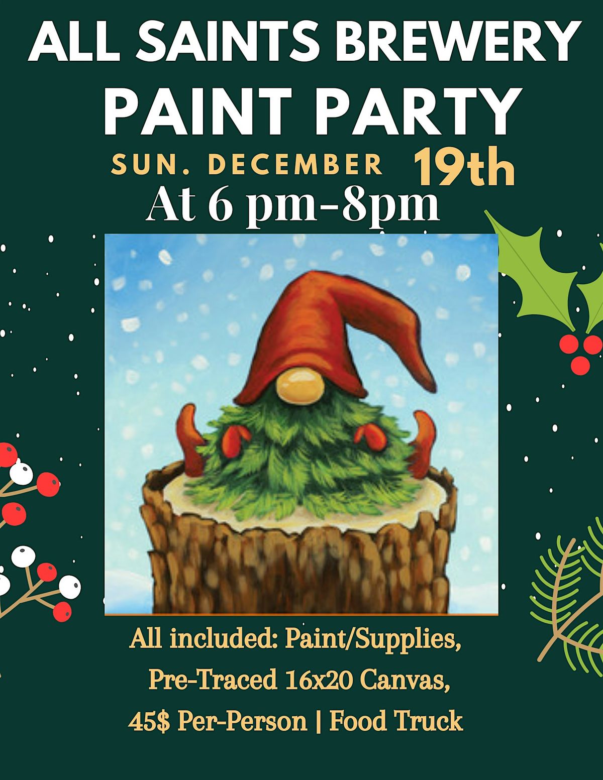 Christmas Gnome Paint Party, Greensburg PA