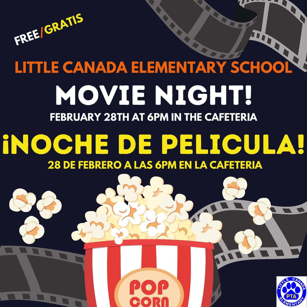 Little Canada Elementary Movie Night \/ Noche De Pelicula