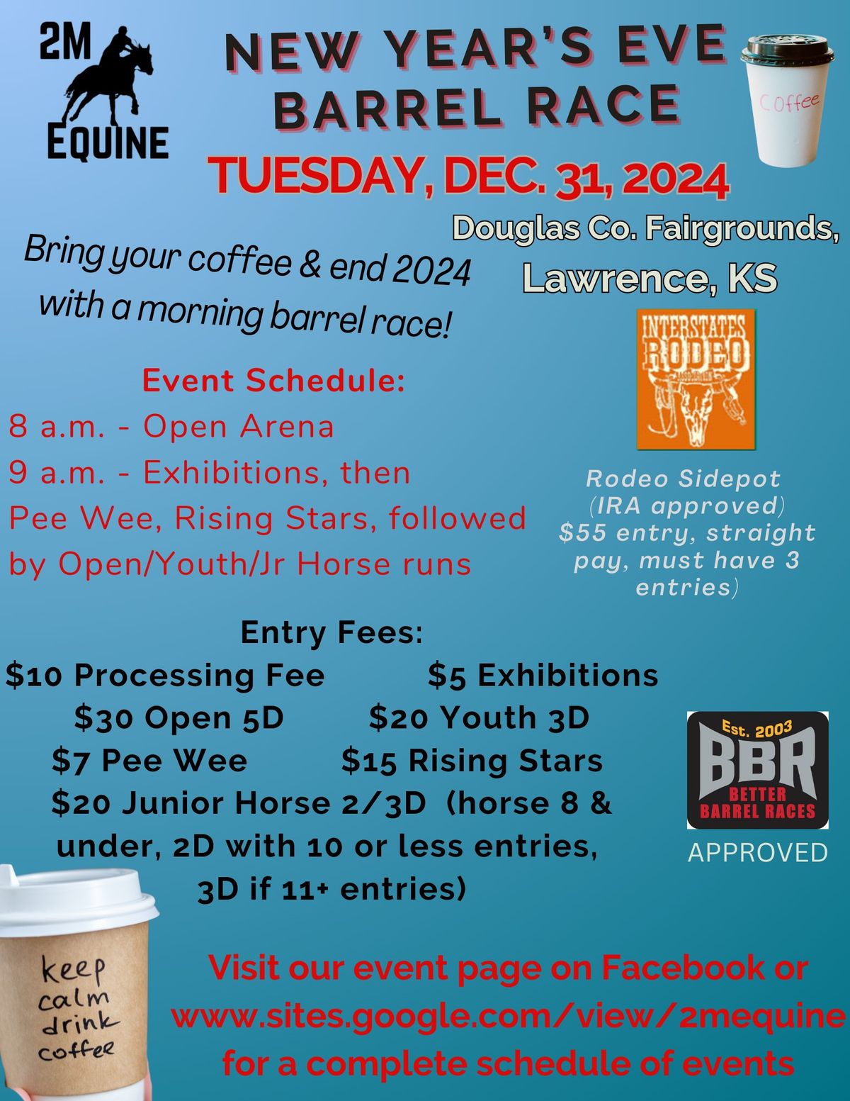 New Year's Eve MORNING BBR\/IRA Barrel Race at Lawrence